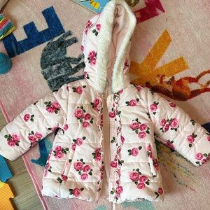 Little Me Pink Floral Puffer Jacket